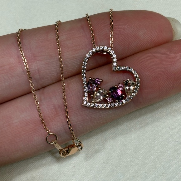 Kay Jewelers Diamond Rose Gold Heart Necklace - Picture 5 of 7